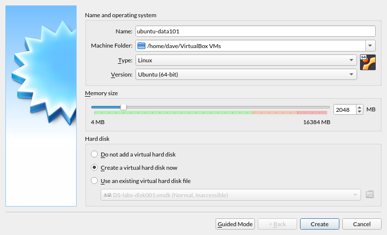 Recommended machine settings