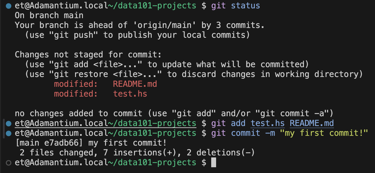 Terminal commit